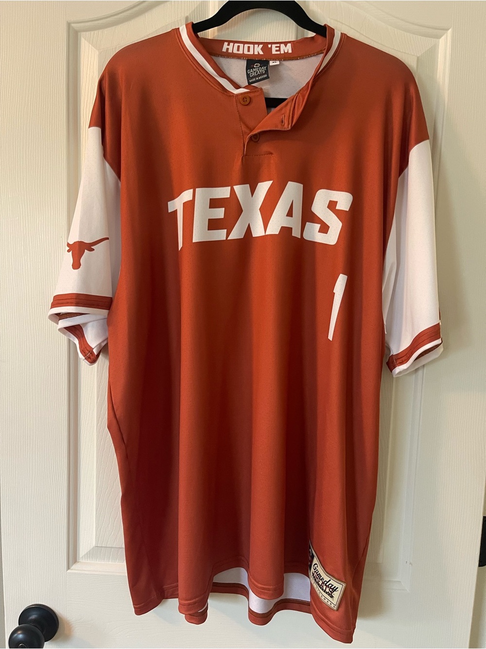 Texas Longhorns Burnt Orange Baseball Jersey - Size XL Men's